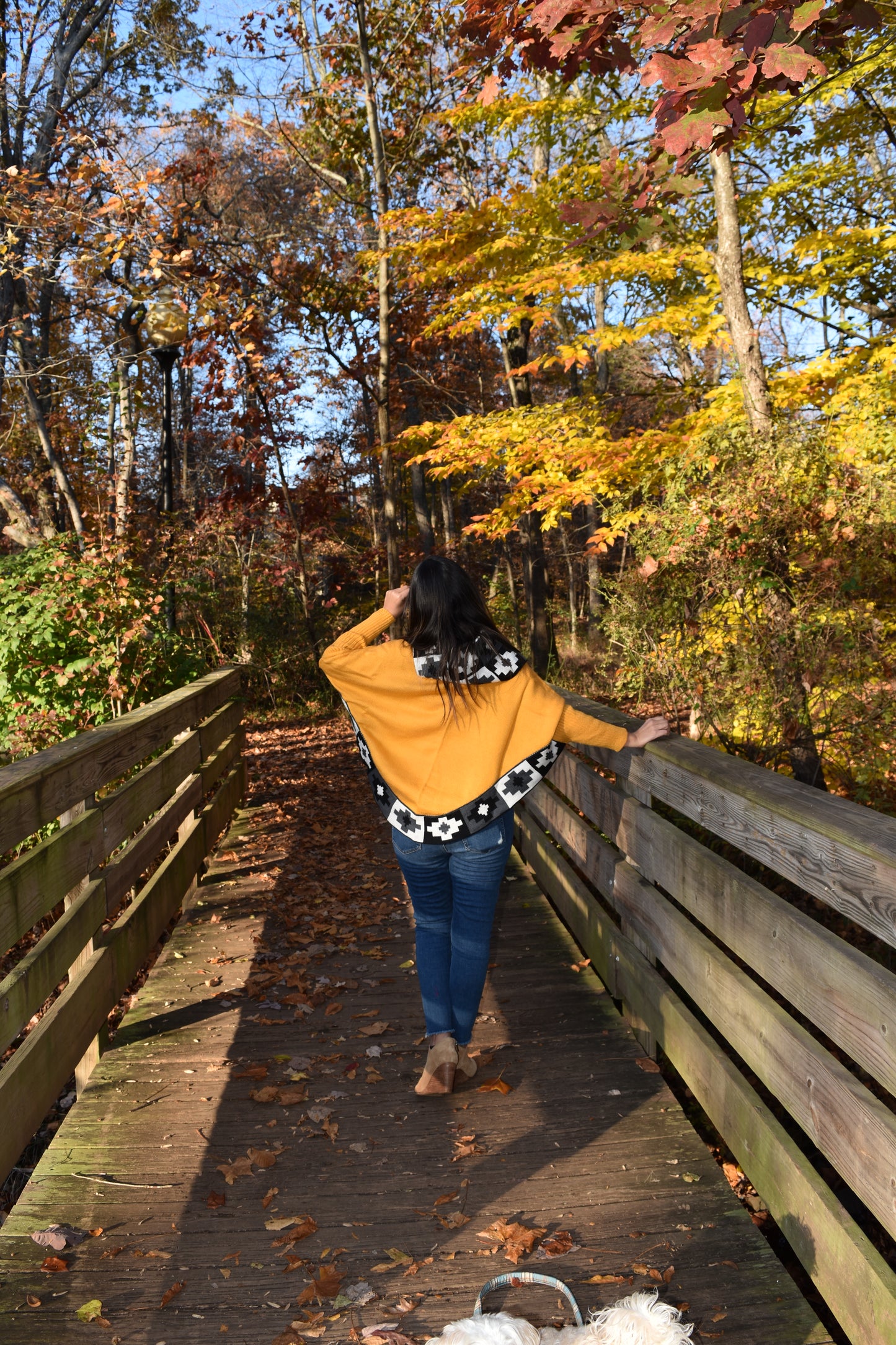 Yellow knitted turtleneck poncho, alpaca poncho with sleeves.